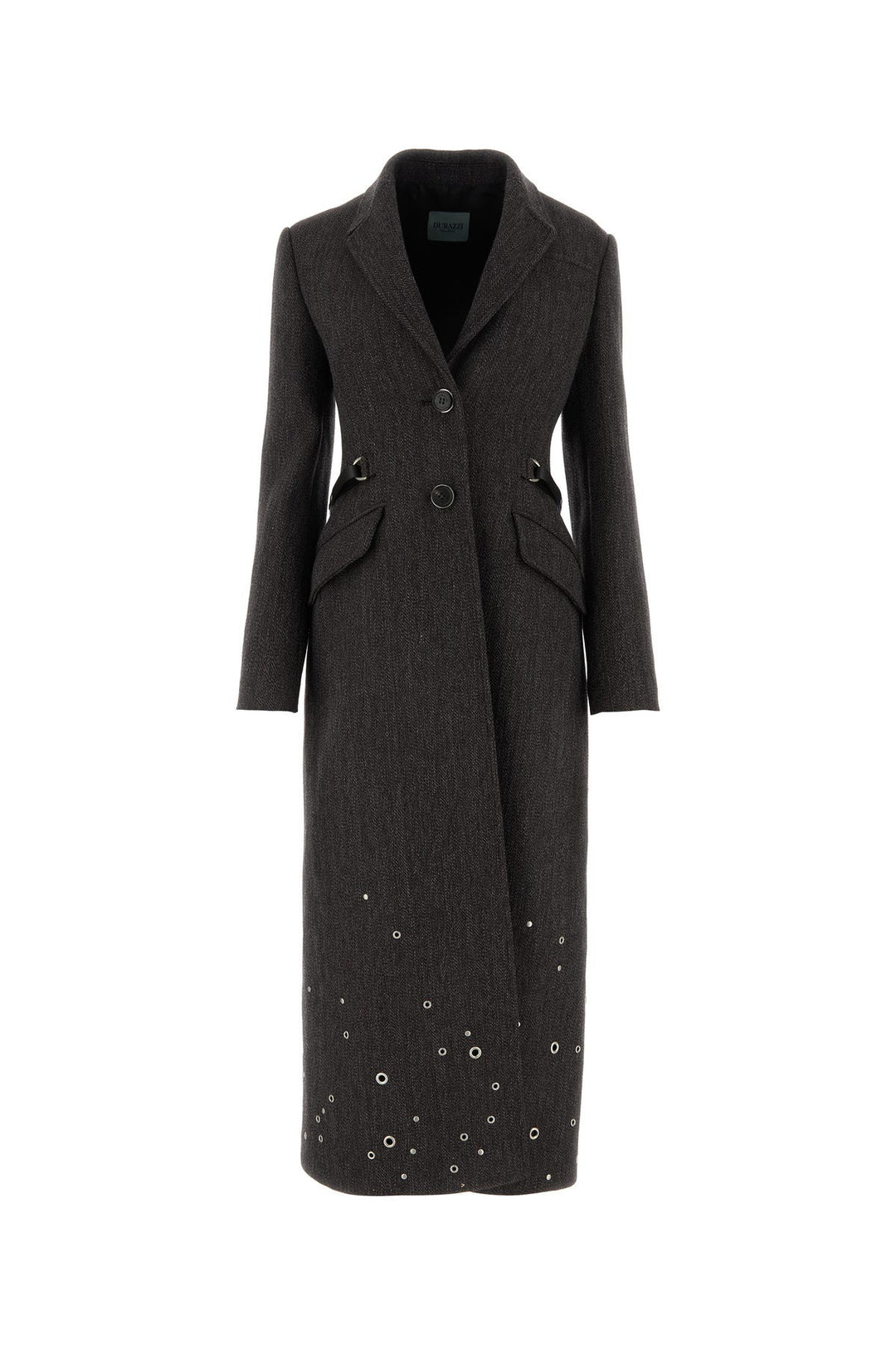 Two-tone wool blend coat