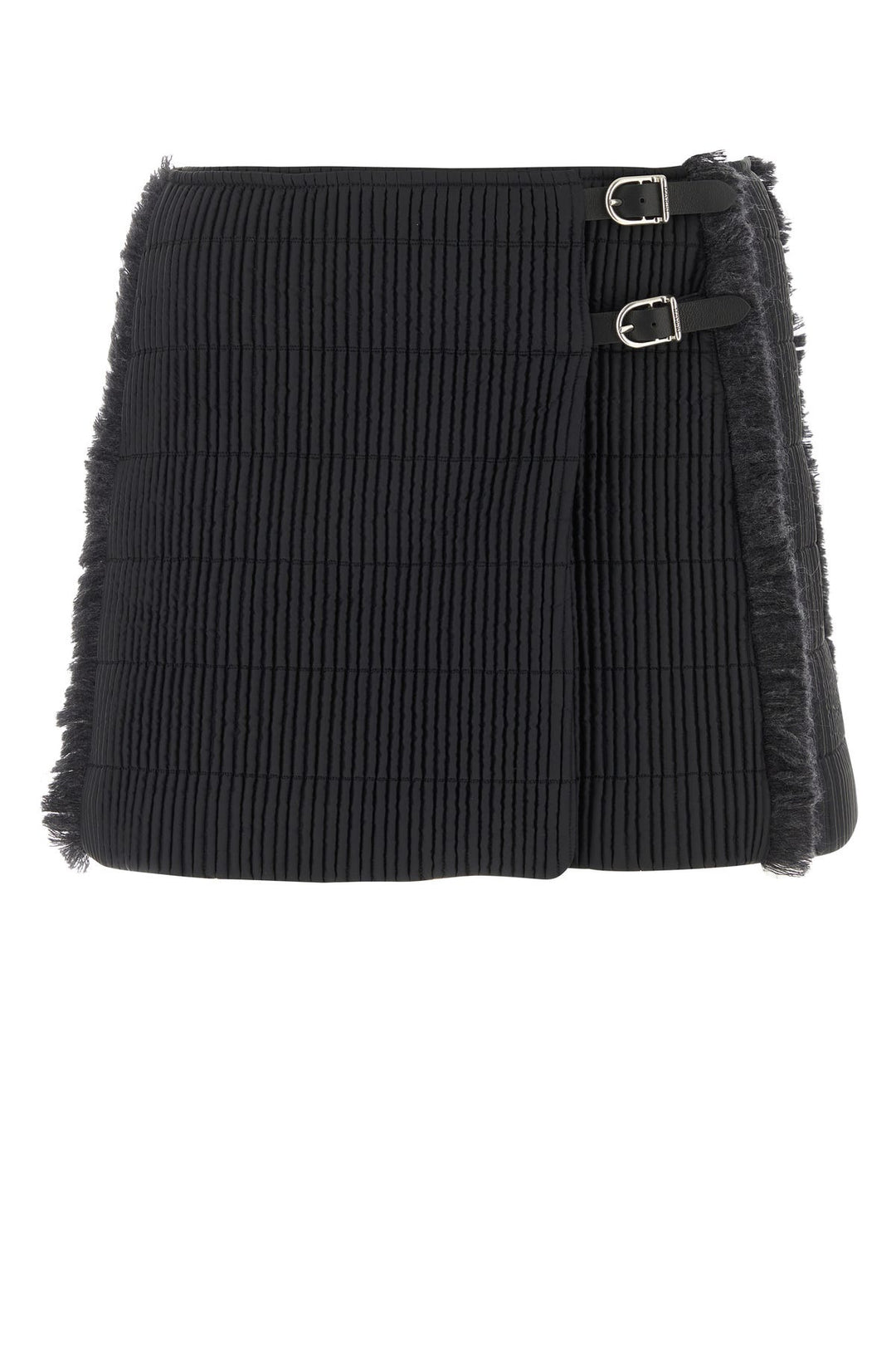 Black stretch polyester mini skirt