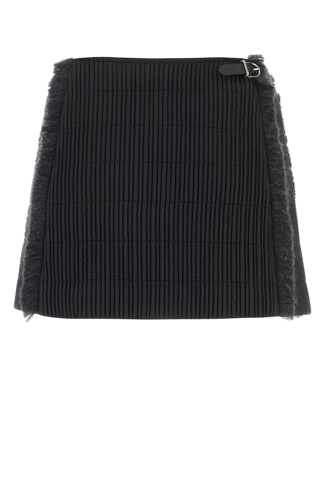 Black stretch polyester mini skirt