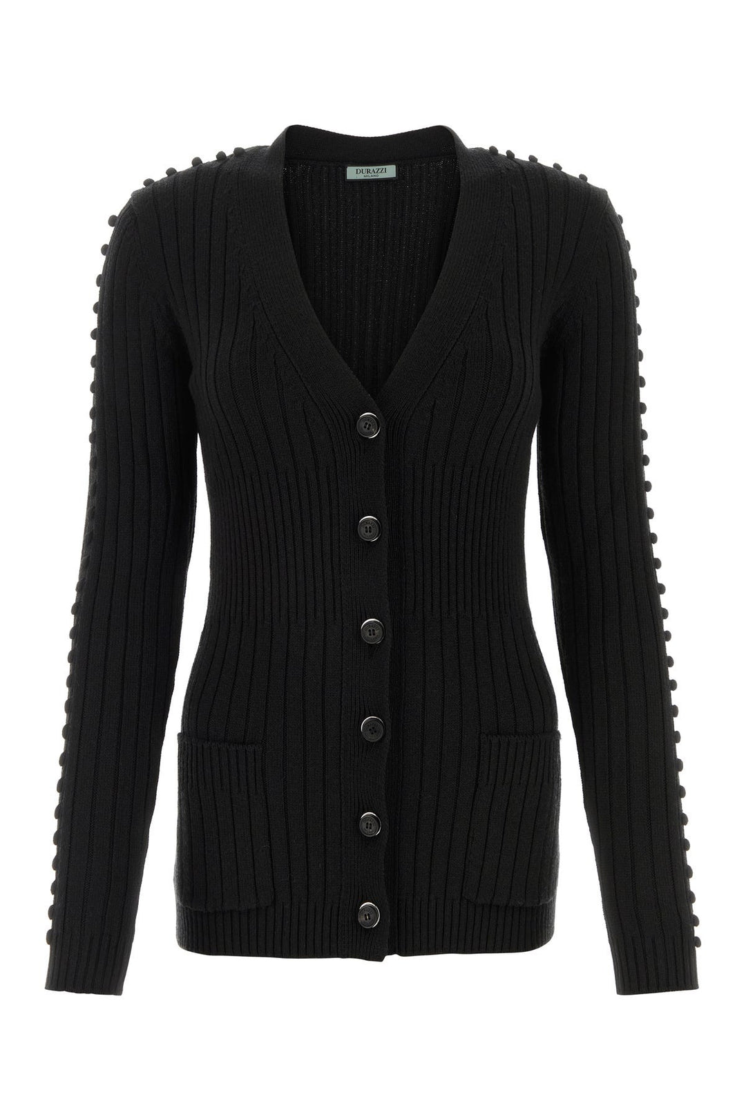 Black wool cardigan