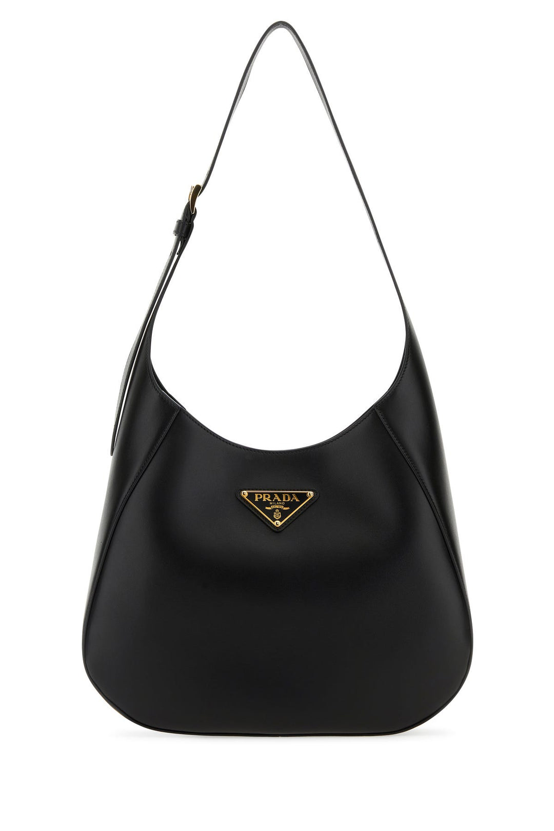 Black leather shoulder bag