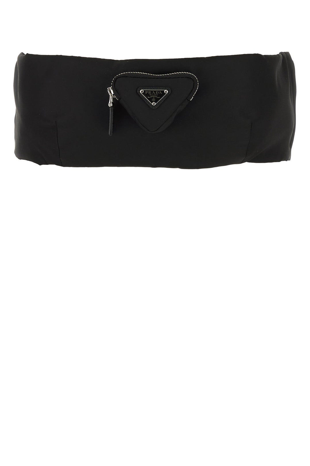 Black Re-Nylon crop-top