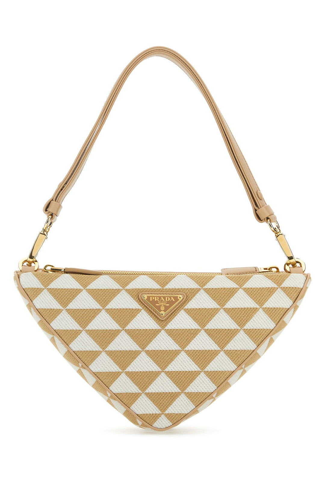 Multicolor leather and fabric Triangle Double shou