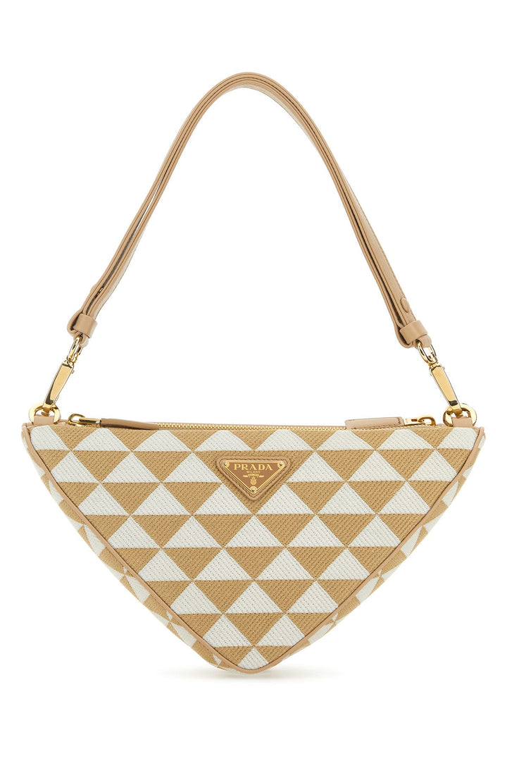 Multicolor leather and fabric Triangle Double shou