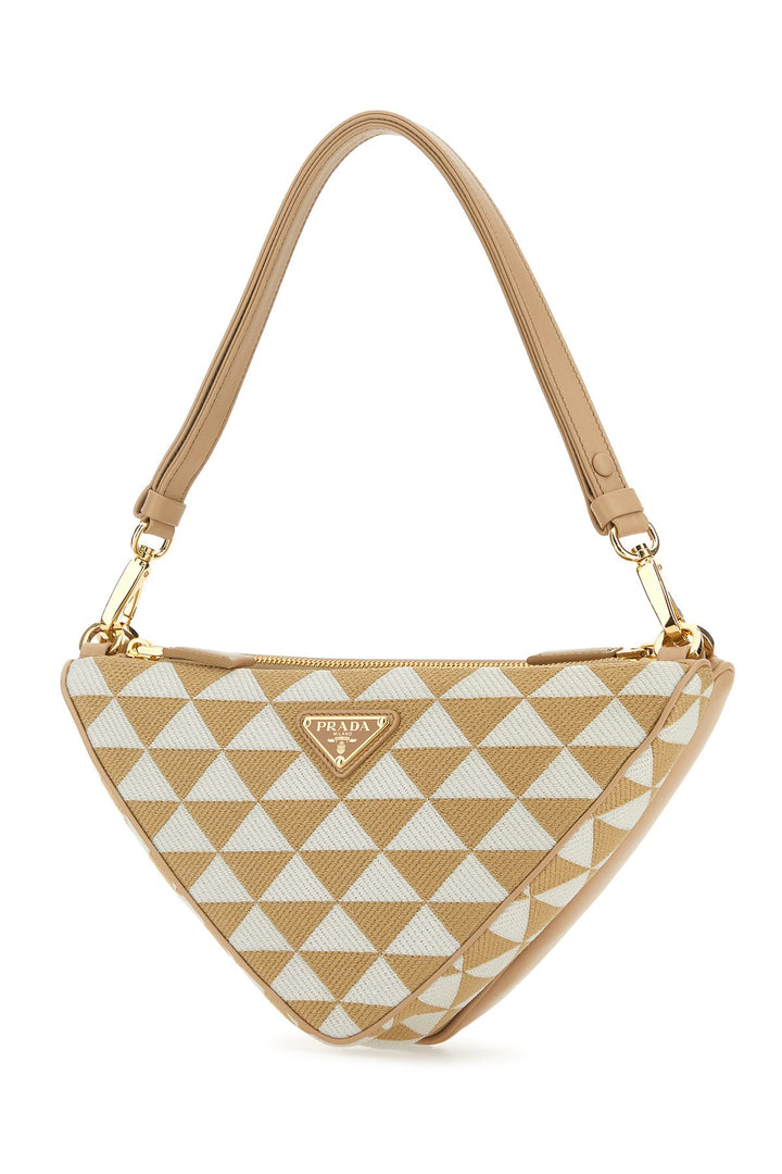 Multicolor leather and fabric Triangle Double shou