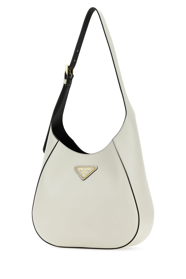 White leather shoulder bag