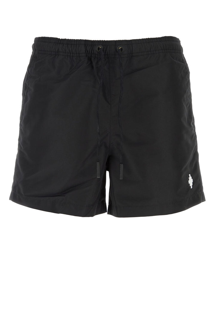 Black polyester swimming shorts