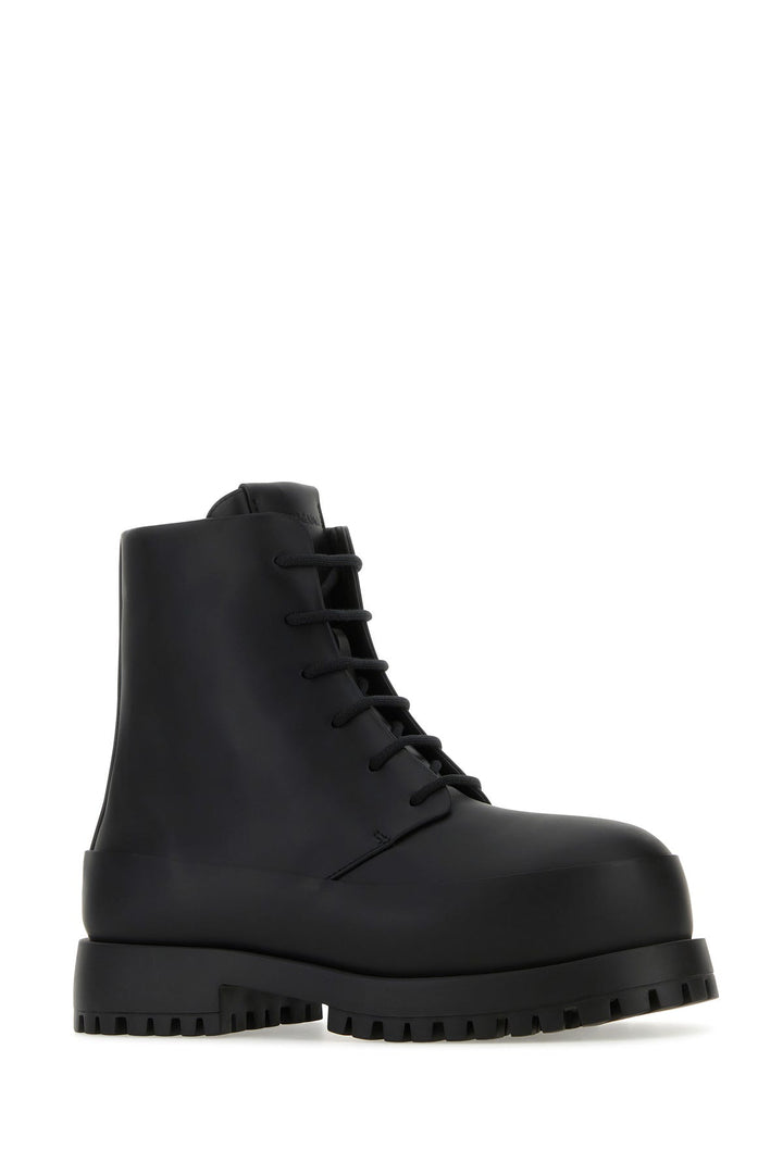 Black leather Fede ankle boots