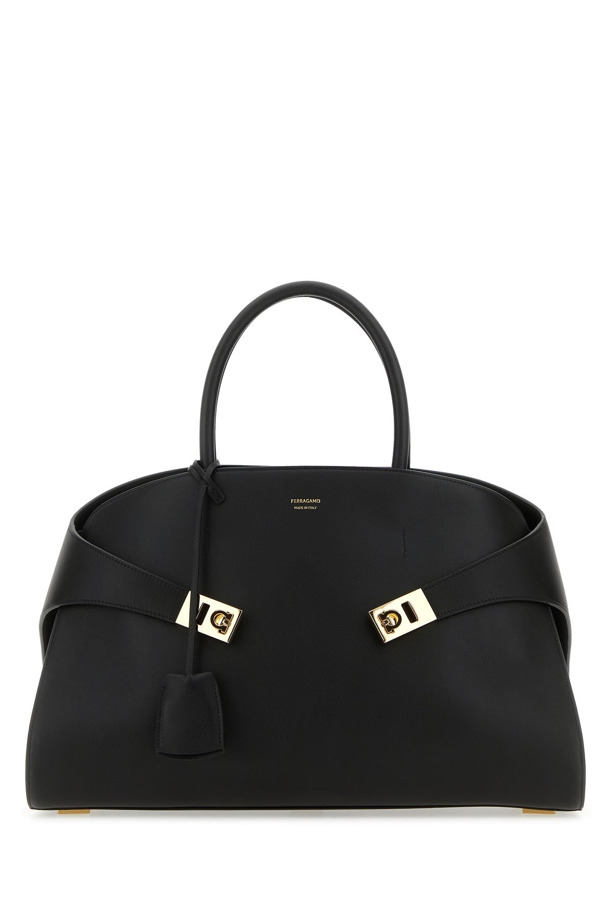 Black leather medium Hug handbag