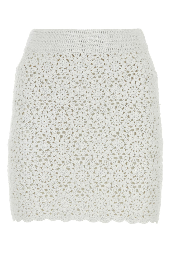 White crochet mini skirt