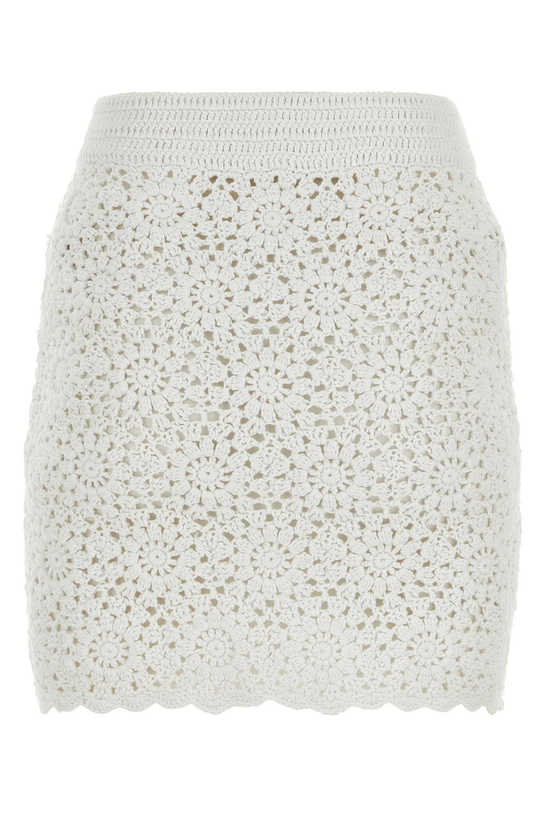 White crochet mini skirt