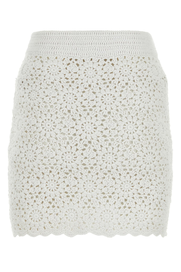 White crochet mini skirt