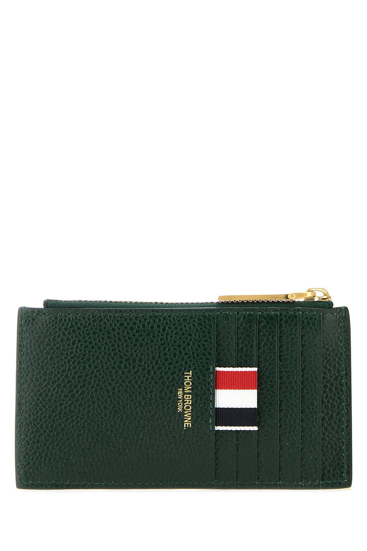 Bottle green leather cardholder