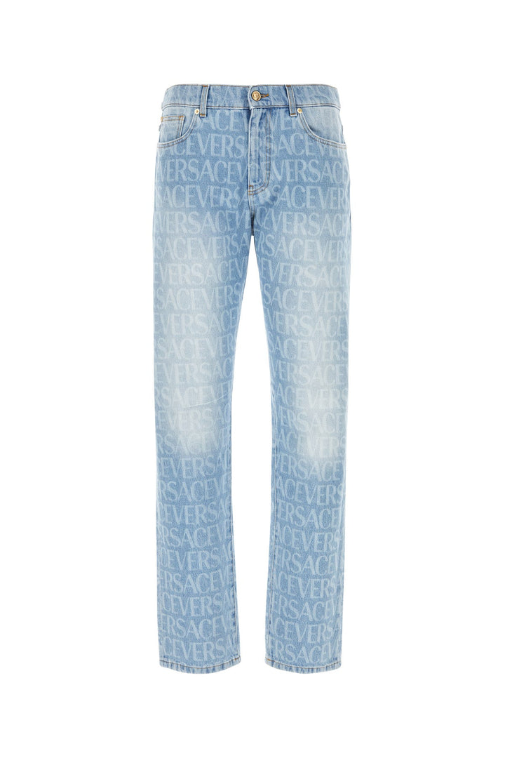 Printed denim jeans