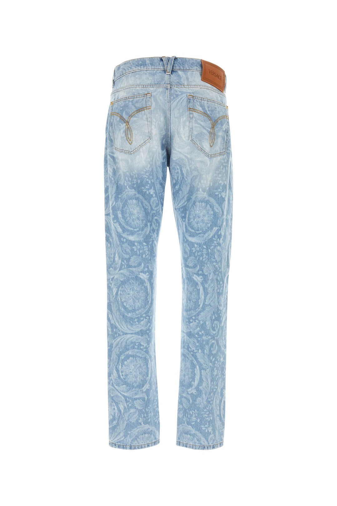 Printed denim jeans