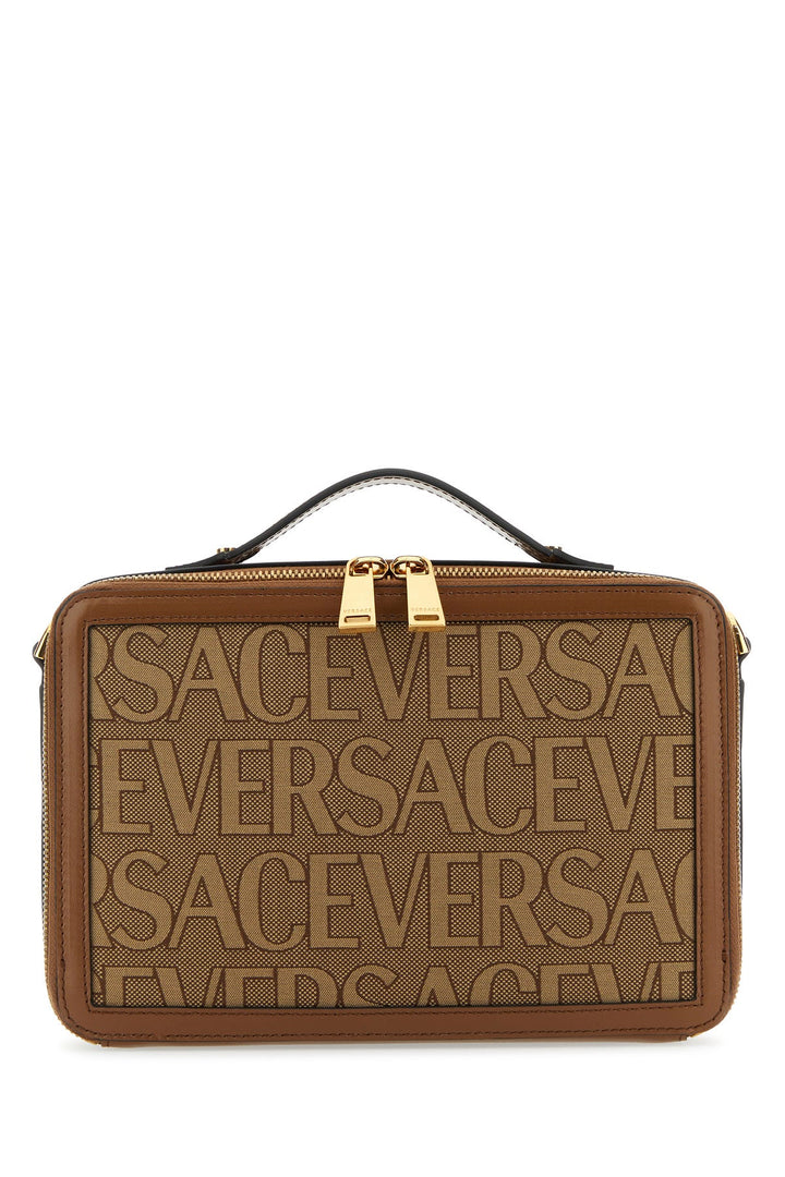 Embroidered canvas Versace Allover handbag