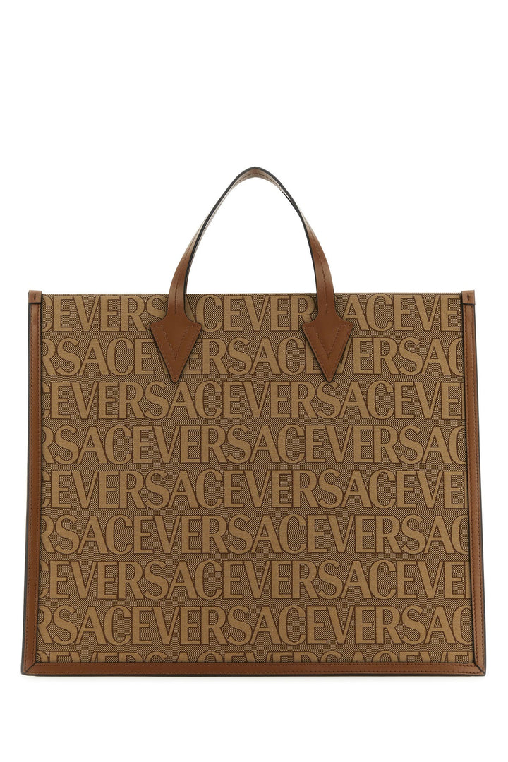 Embroidered canvas Versace Allover shopping bag