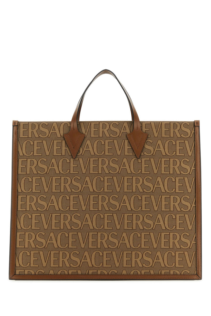 Embroidered canvas Versace Allover shopping bag