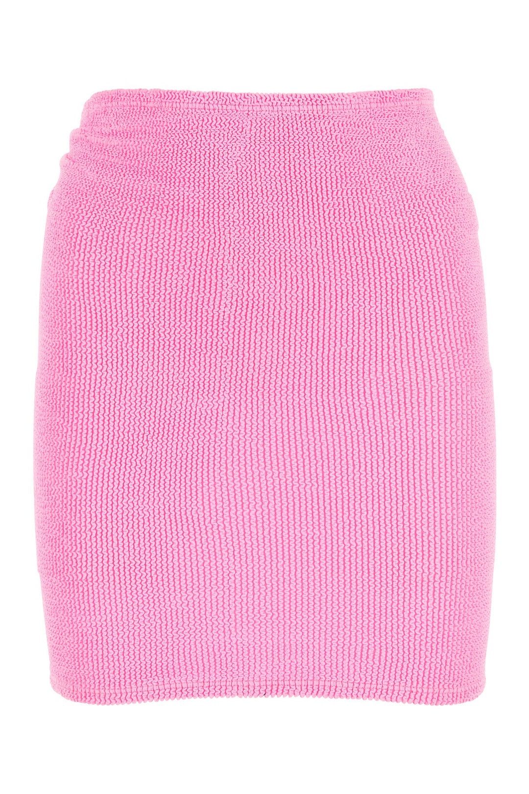 Fluo pink stretch nylon blend miniskirt