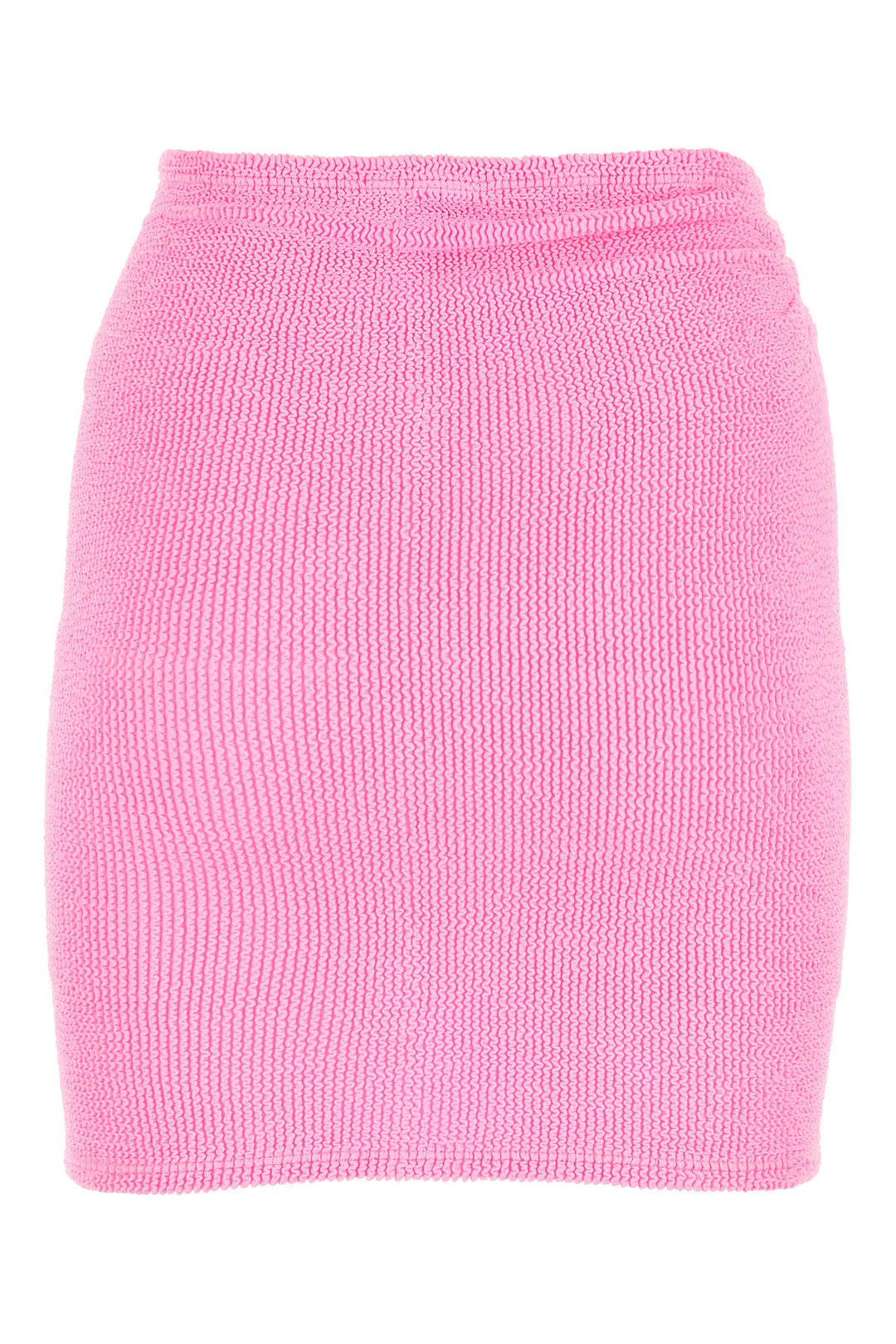 Fluo pink stretch nylon blend miniskirt