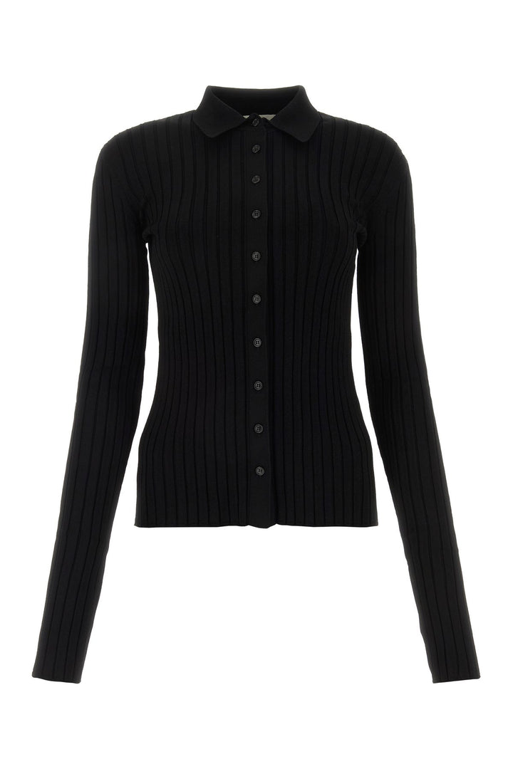 Black viscose blend cardigan