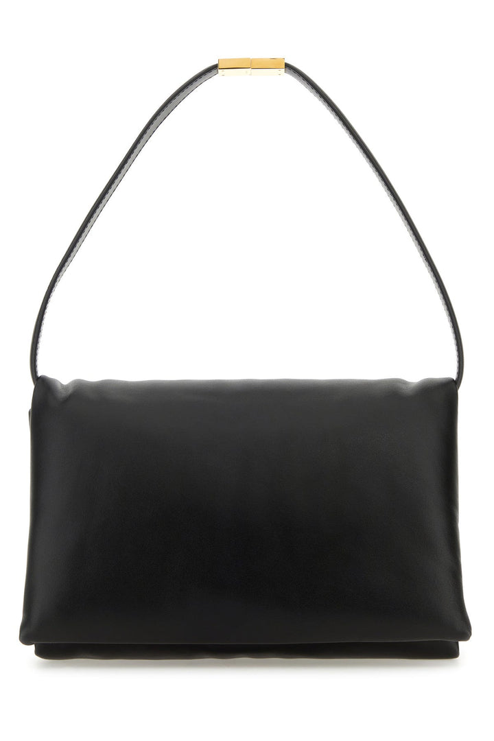 Black leather shoulder bag