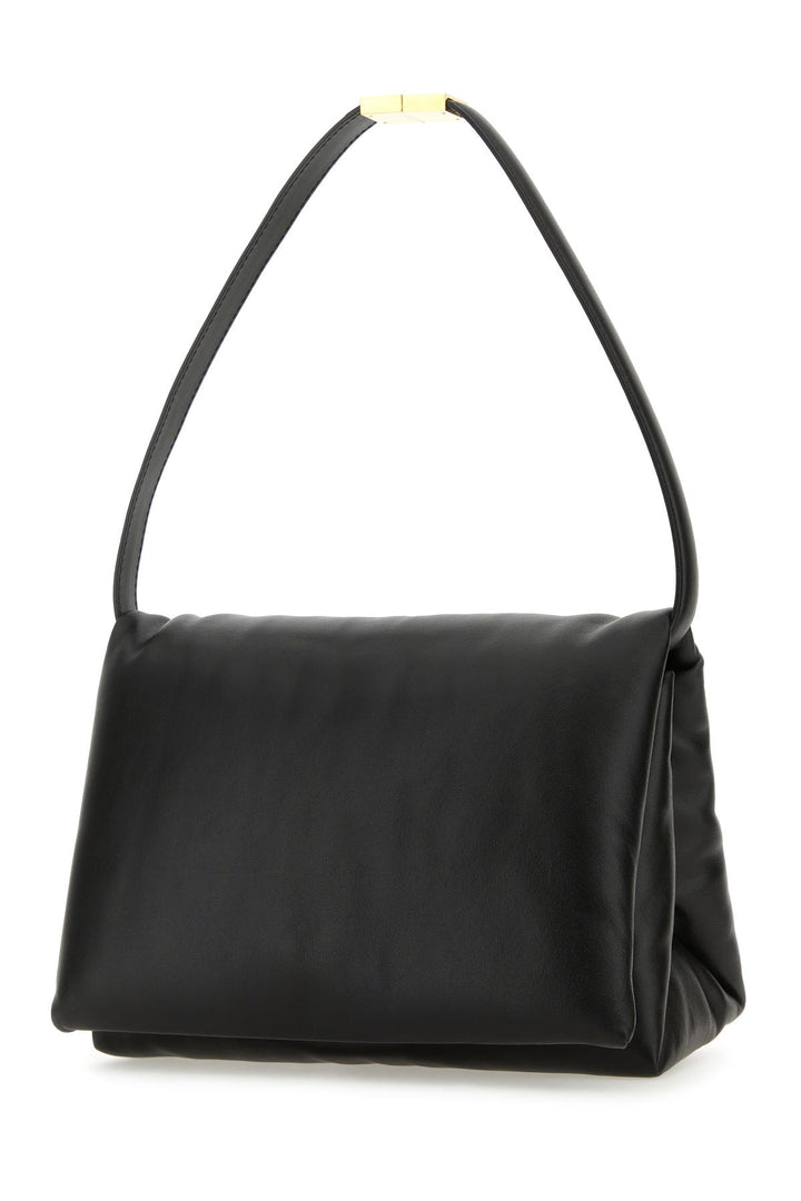 Black leather shoulder bag