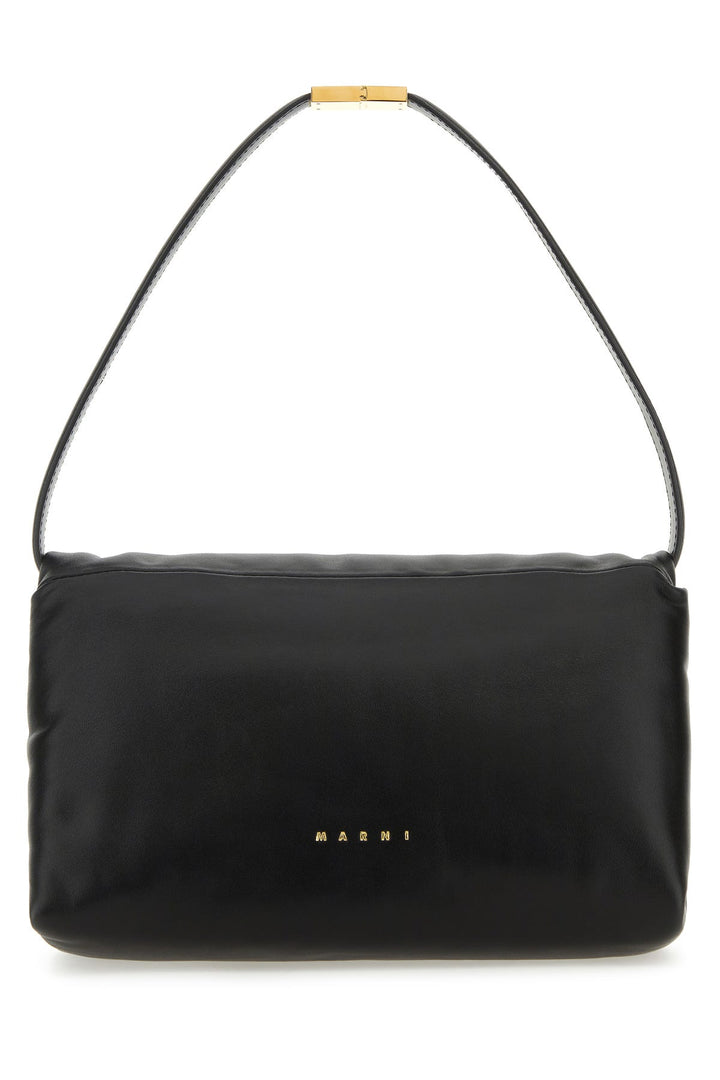 Black leather shoulder bag