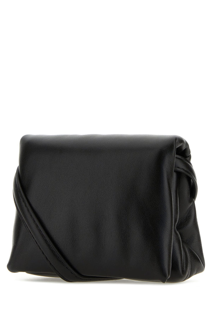 Black leather mini Prisma clutch