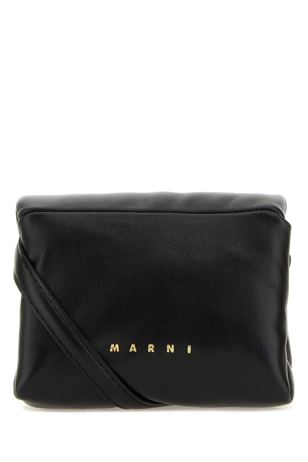 Black leather mini Prisma clutch