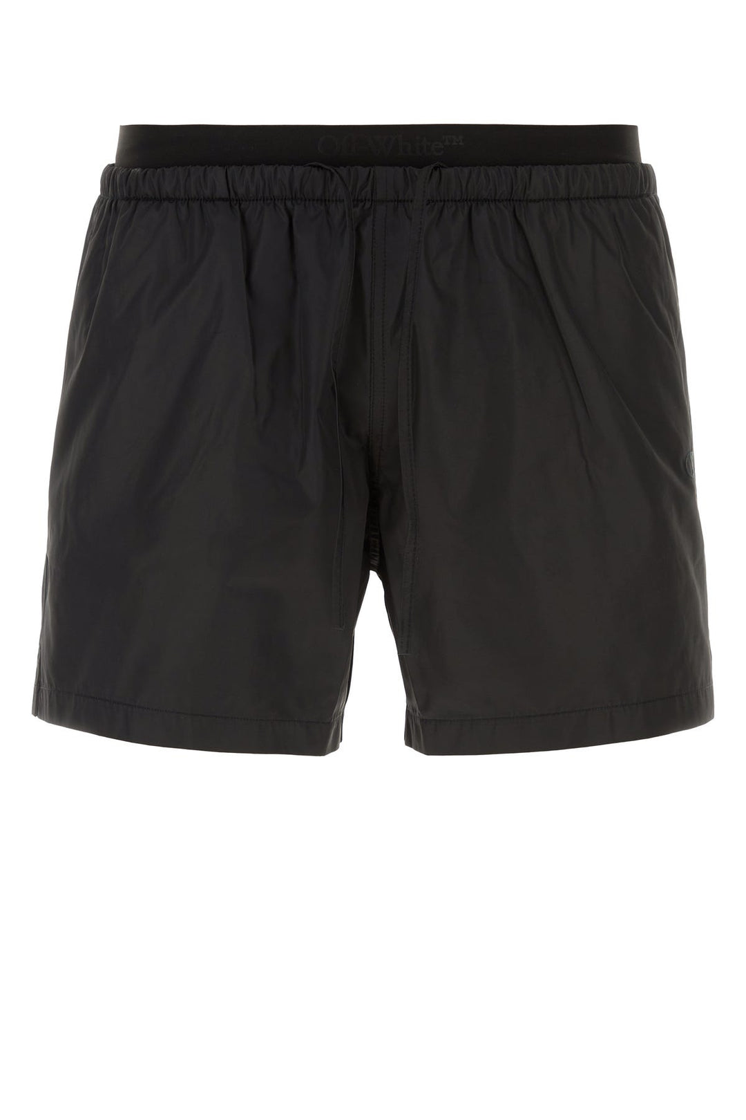 Black polyester swimming shorts