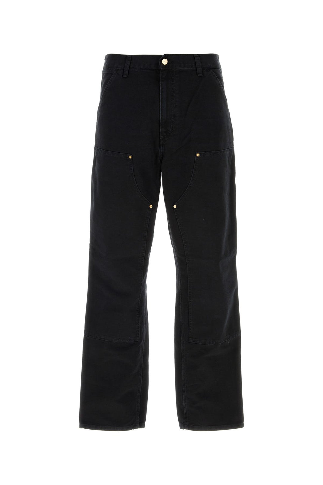 Black cotton Double Knee Pant