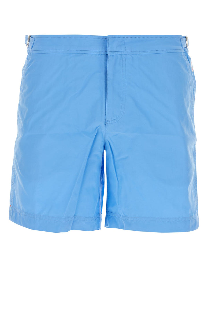 Light-blue polyester Bulldog swimming shorts