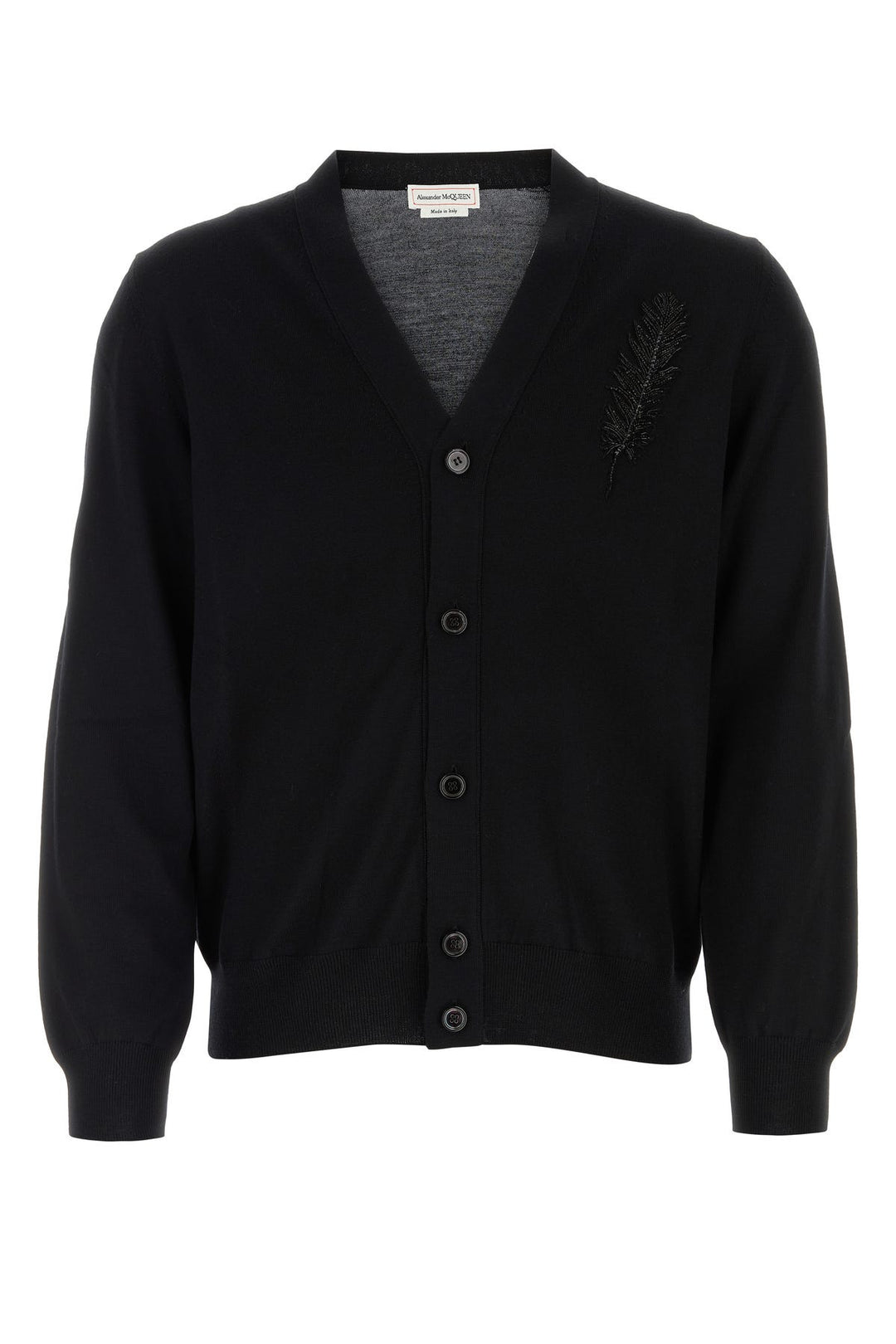 Black wool cardigan