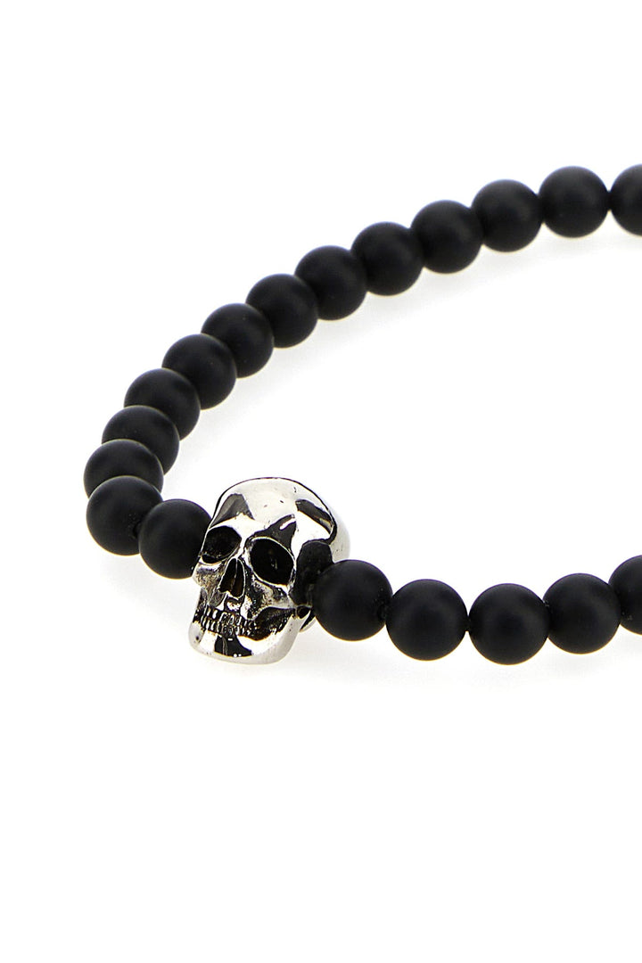 Black beads Skull bracelet