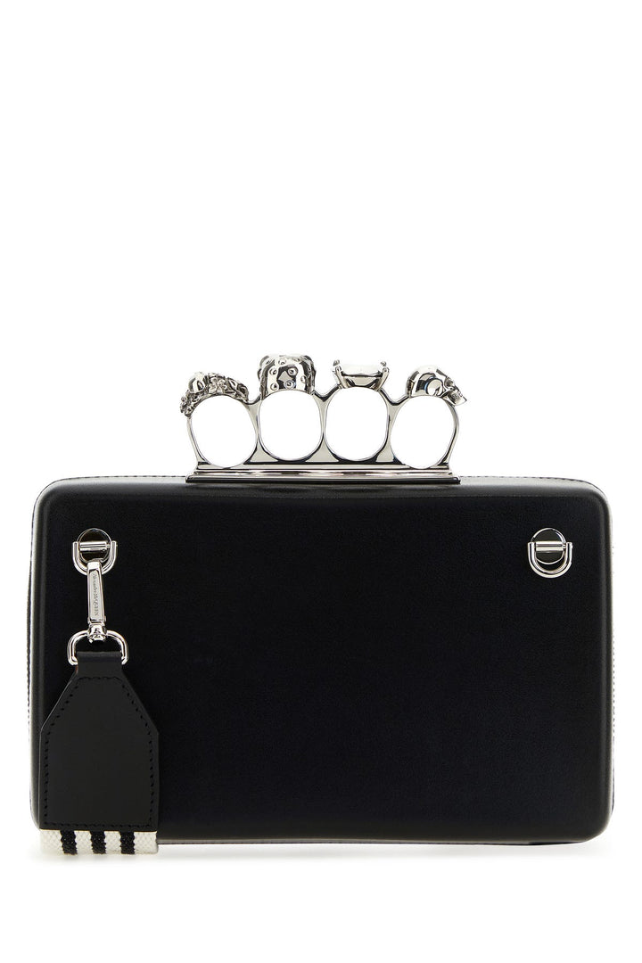 Black leather The Knuckle handbag