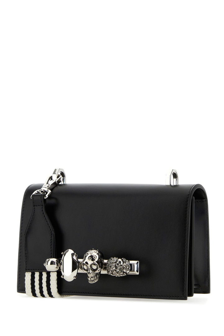 Black leather The Knuckle Satchel crossbody bag