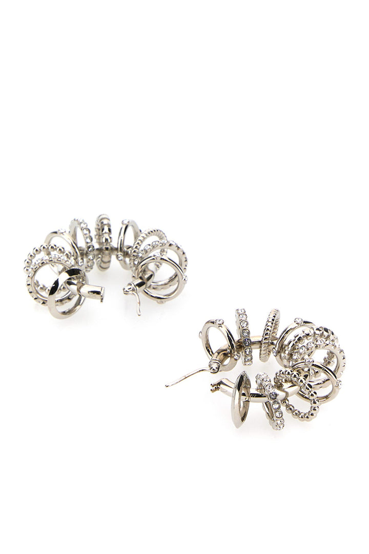 Silver metal Multi Ring earrings