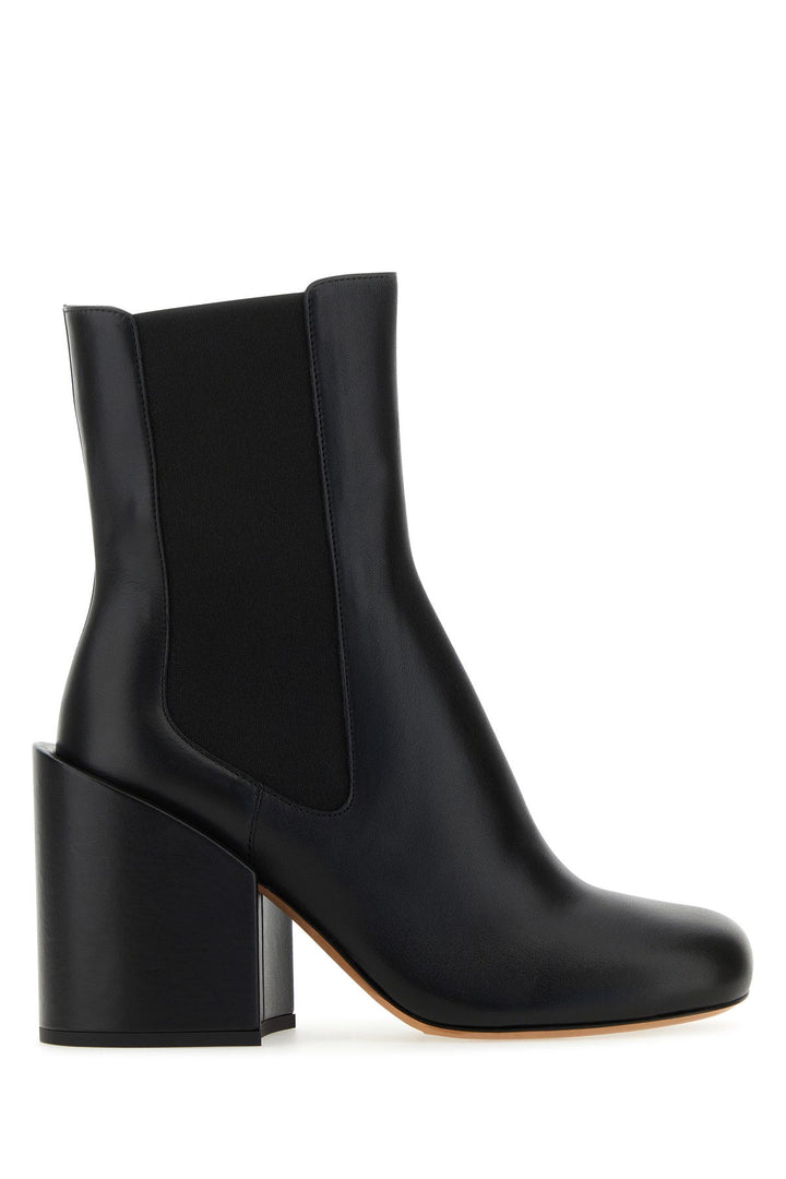 Black leather Etra ankle boots