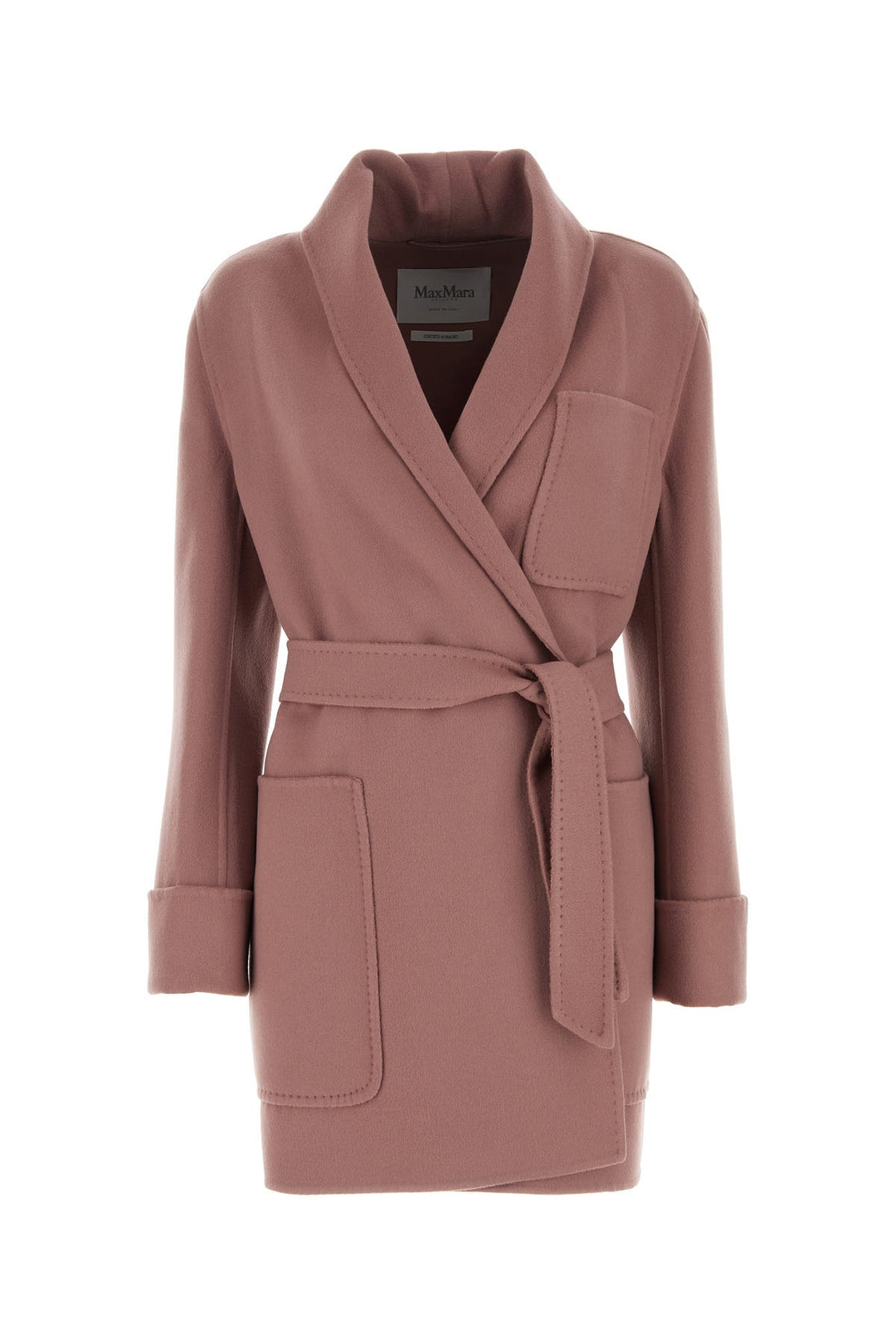 Antiqued pink wool blend Ughetta coat