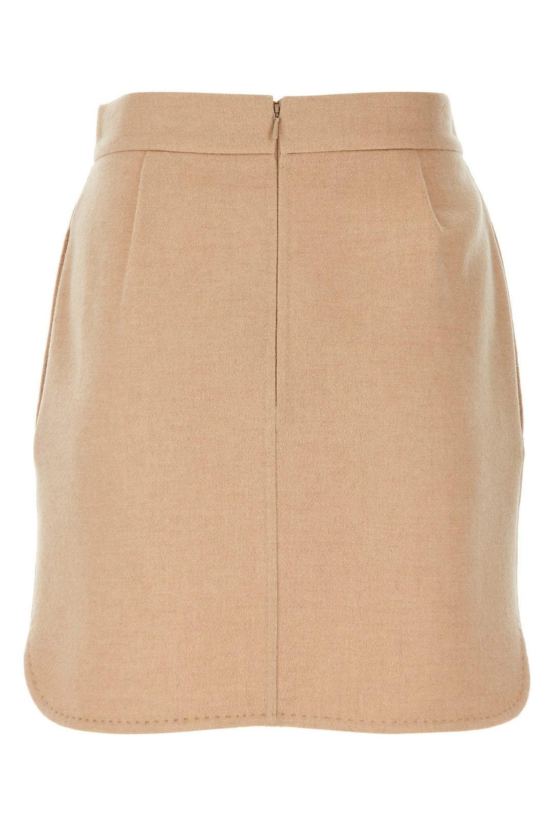 Beige wool Bobbio mini skirt