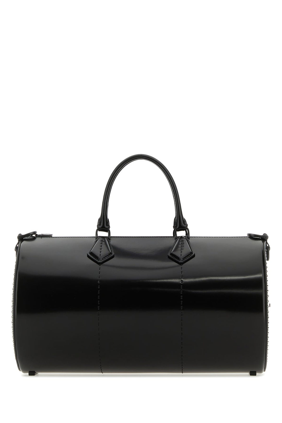 Black leather Brushedrolll handbag