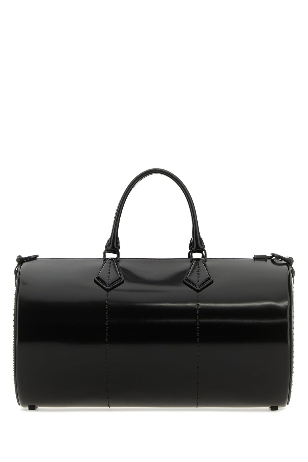 Black leather Brushedrolll handbag