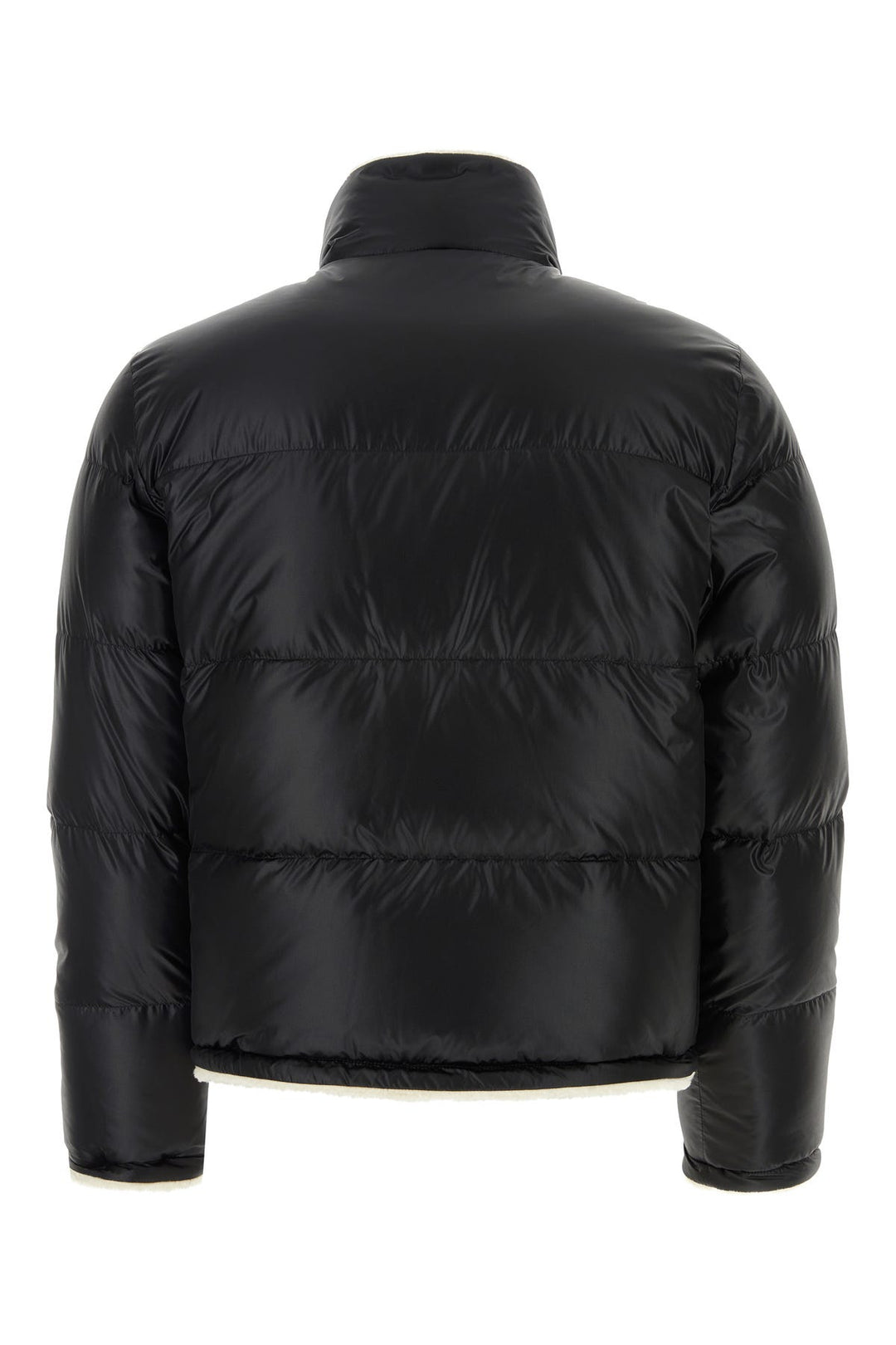 Black nylon down jacket