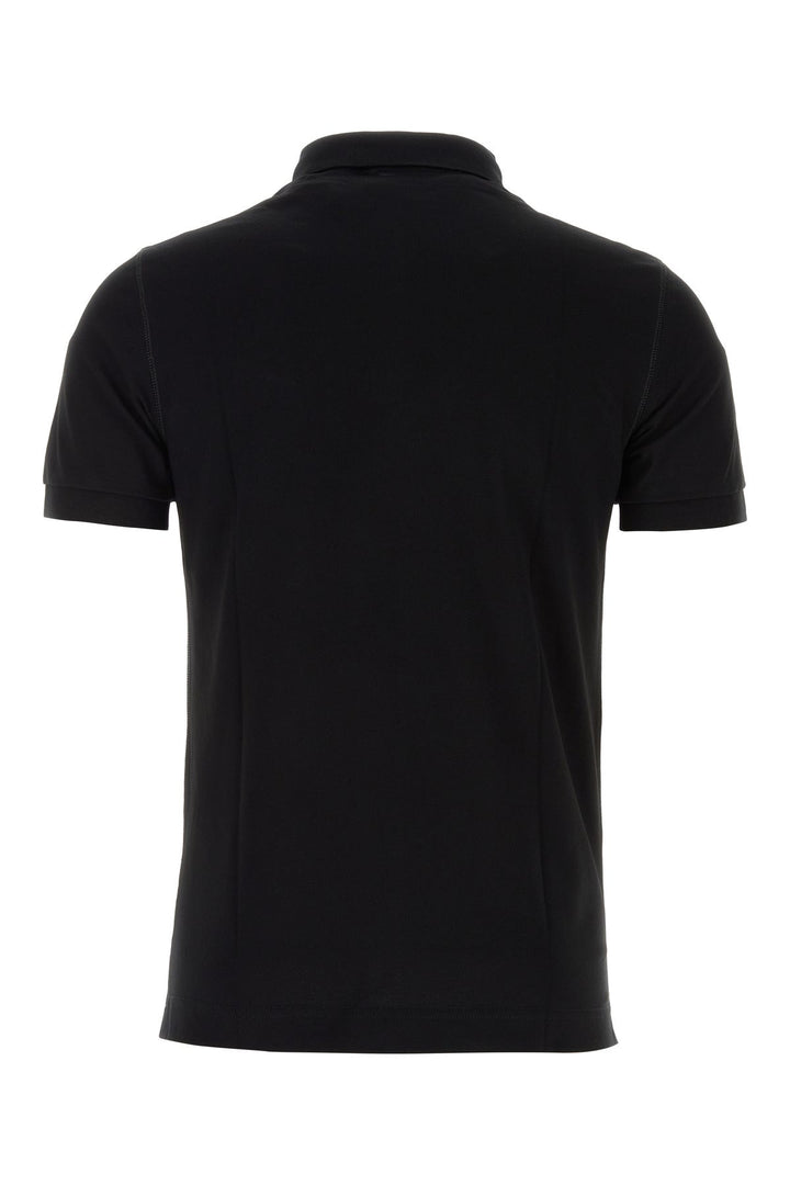 Black piquet polo shirt