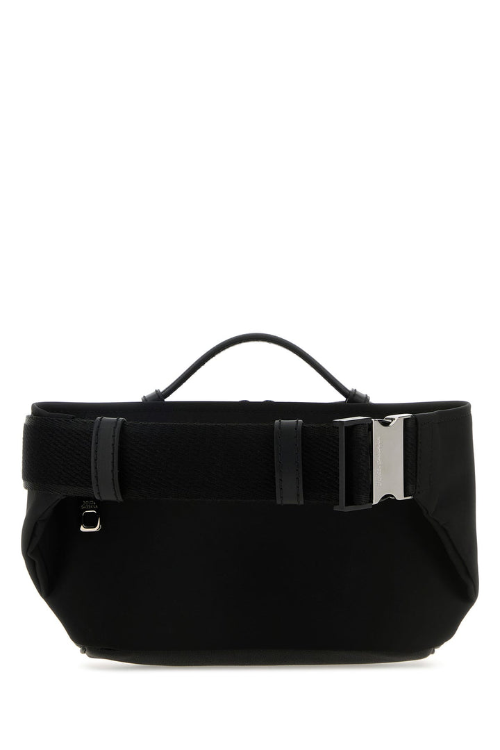 Black leather and nylon belt bag