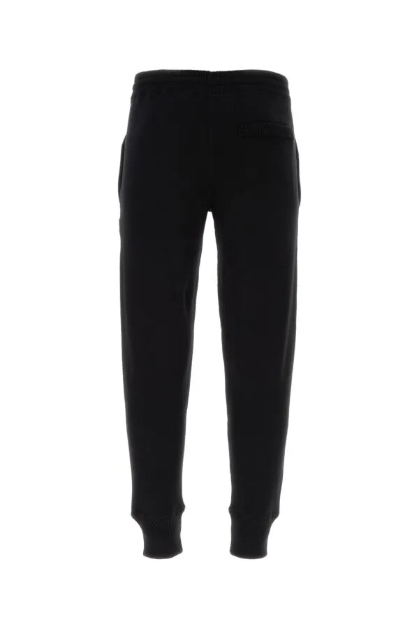 Black wool blend joggers