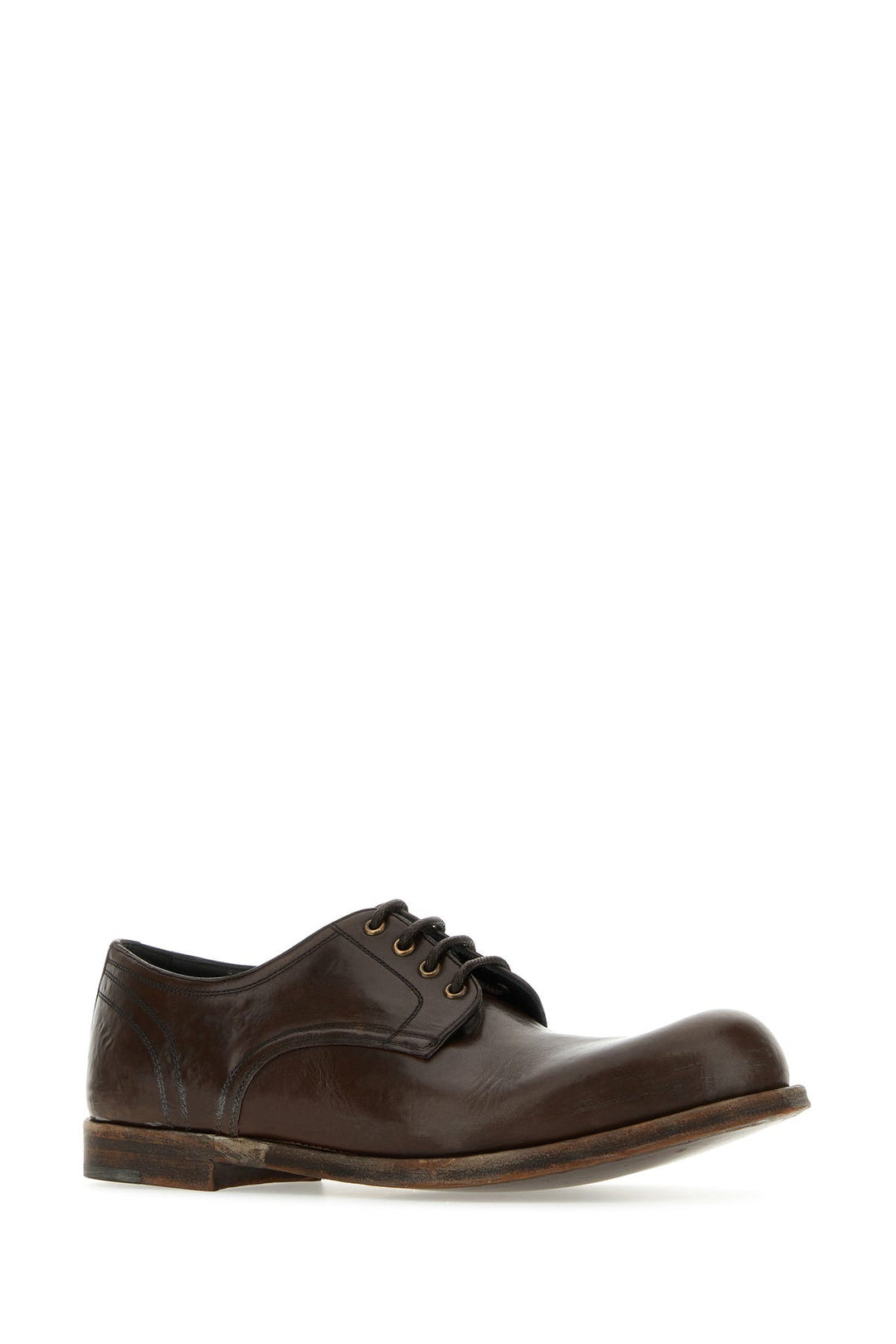 Brown leather lace-up shoes