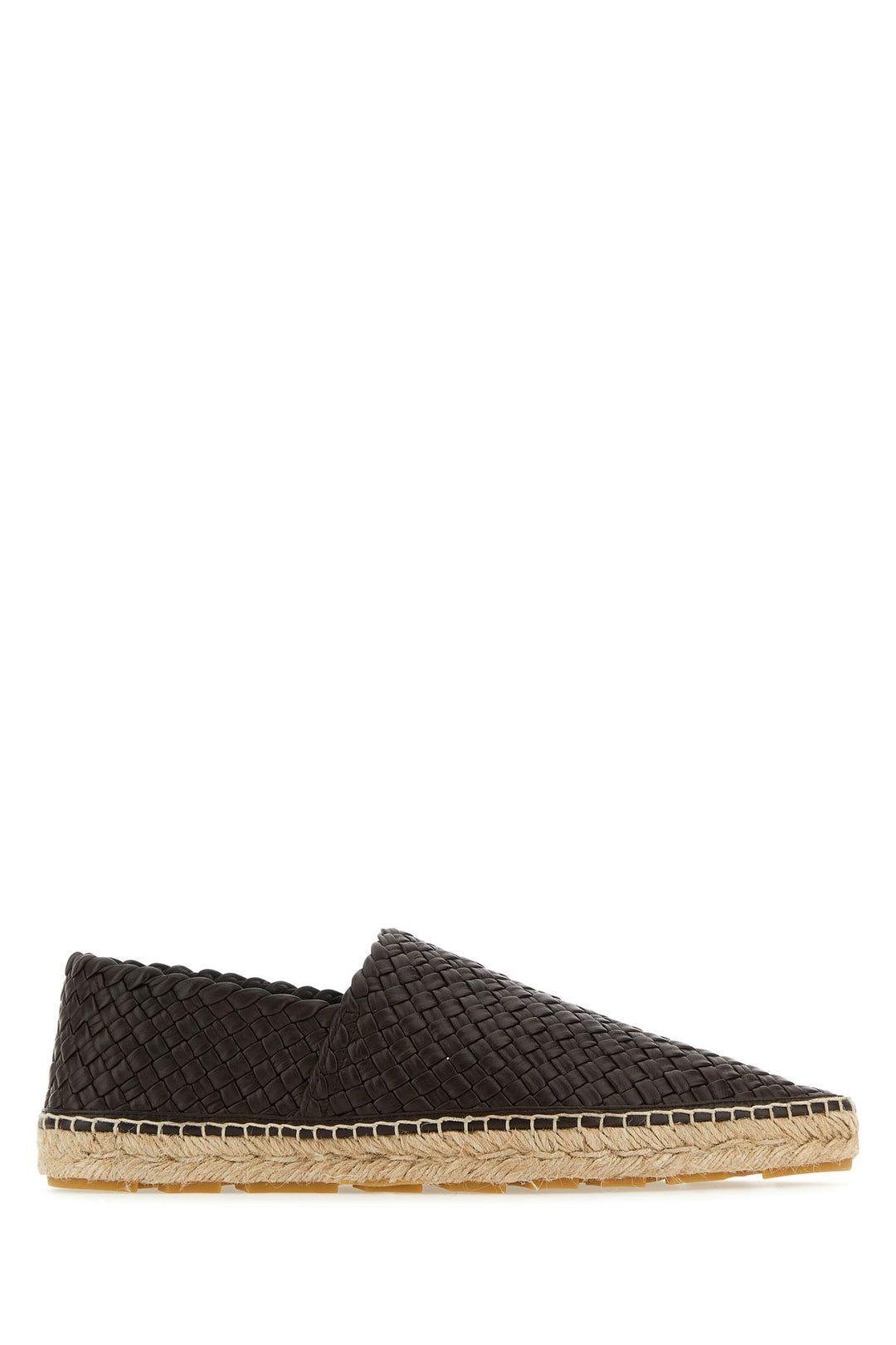 Dark brown leather espadrilles