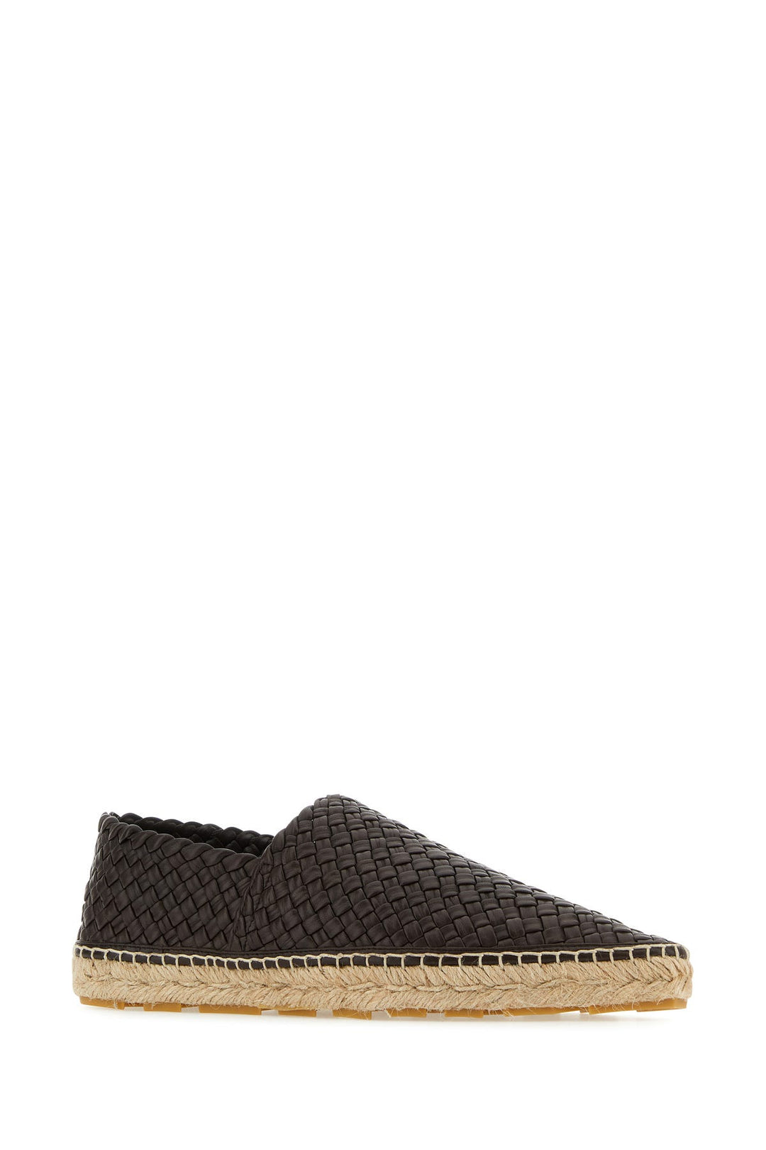 Dark brown leather espadrilles